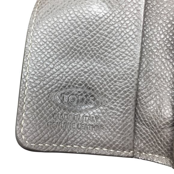TOD'S 5 Key Keyholder Wallet - Beige/Gray Pebbled Leather - Picture 3 of 10